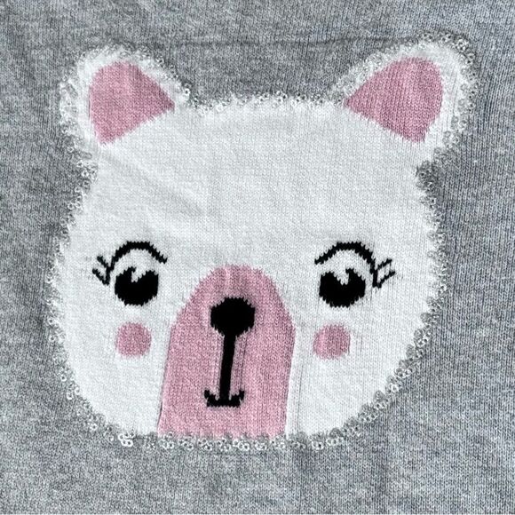 Pink Republic Girls Kids Long Sleeve Gray Cotton Pullover Bear Sweater. 6X. - Picture 2 of 7